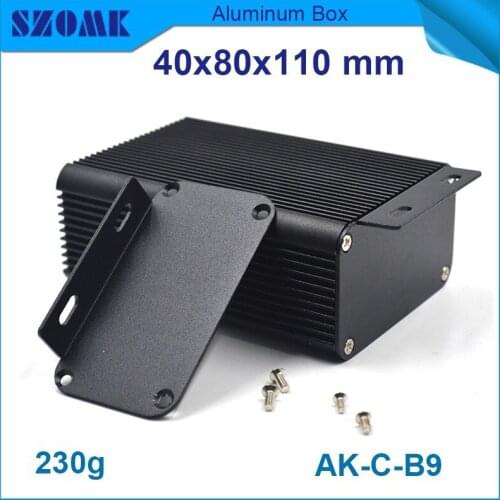 Aluminum box enclosure for electronics which could be hanging up with wall mounting ears and surface good looking aluminum case