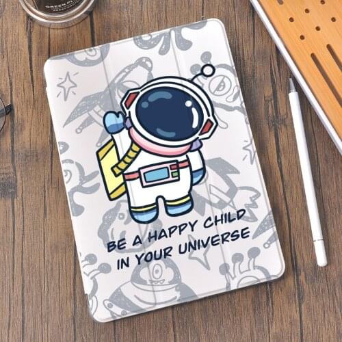 Cute Cartoon Astronaut Cover for iPad Air 4 Case With Pencil Holder 10.2 8th Generation 7th Pro 11 2020 Mini 5 Silicone Funda