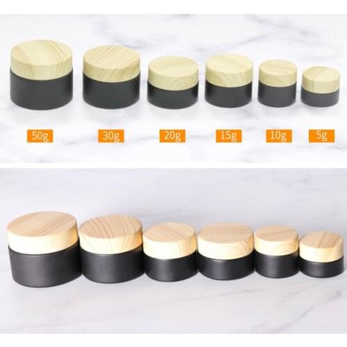 Black Glass Cream Jar Cosmetic Container 5-50g Cosmetic Jars Silver Gold Lid Glass Bottle Make Up Container Empty Jars Travel
