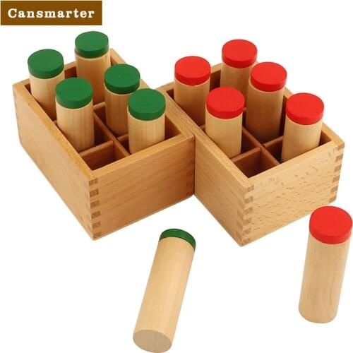 Beech Wood Montessori Sensory Wooden Toys Sound Boxs Teaching Aids Children Preschool Educational Toys Sensorial Maths