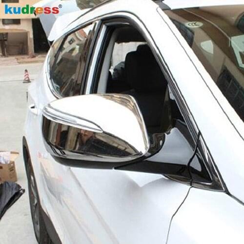For Hyundai Santa Fe 2013 2014 2015 ABS Chrome Rearview Mirror Cover Trim Door Mirrors Frame Covers Car Styling Accessories 2pcs