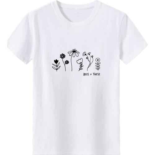 Bees+these Funny Pattern T Shirt Women O-neck Short Sleeve T-shirt Women Black Casual Tee Shirt Femme Tshirts Cotton Women