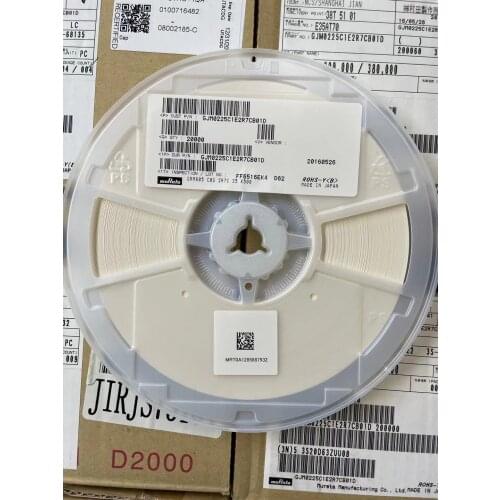 GJM0225C1E2R7CB01D GRM605 COG 2R7C 25V 01005 2.7PF CAP CER 2.7PF 25V NP0 01005 SMD capacitor 2.7 pF ±0.25pF 25V ceramic capacit