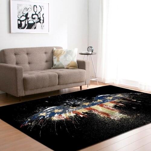 National Flag Carpets for Living Room Flannel National Flag Bedside Area Rug Kids Crawling Play Mat 3D Printed Large Rug Carpet