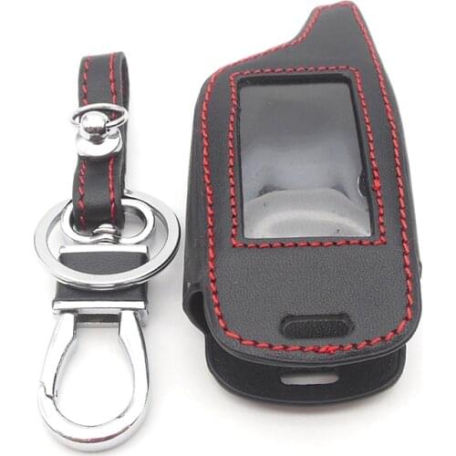 3 Buttons Leather Car-Styling Key Cover Case For Starline B9 B6 A91 A61 Twage Two Way Car Alarm System keychain