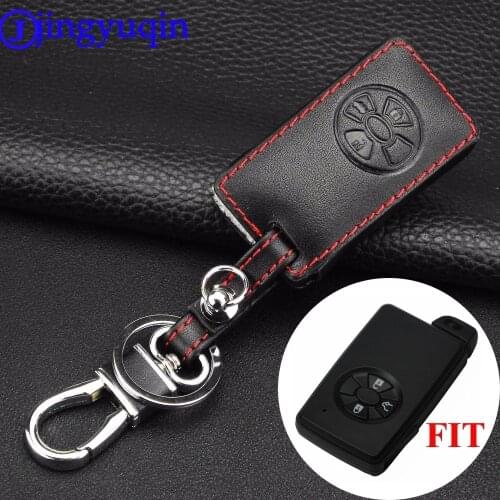 Jingyuqin Remote 3 Buttons Leather Smart Key Case Cover For Toyota Rav4 Corolla Yaris Mark X Hilux Vitz Aqua Camry Auris