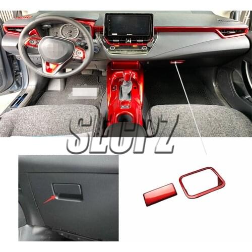 Red Co-Pilot Storage Box Handle Cover Trim /2pcs for Toyota Corolla 2019-2021
