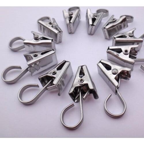 50pcs Metal Curtain Clip Hooks Curtain Buckle Curtain Accessories Curtain Hooks with Hooks Curtain Clips Curtain Holdbacks