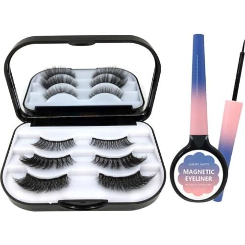 Magnetic Liquid Eyeliner With Magnetic False Eyeashes Waterproof Natural Easy To Wear Makeup Tool Magnet Lashes Extension Set