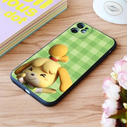 For iPhone Isabelle Dabbing With Plaid Bg Print Soft Matt Apple iPhone Case 6 7 8 11 12 Plus Pro X XR XS MAX SE