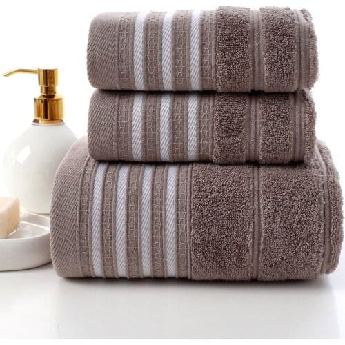 New Hot Sale 3pcs/set 100% Cotton Towel Set Bath Towel And Face Towel Bathroom Towel Travel Sports Towels