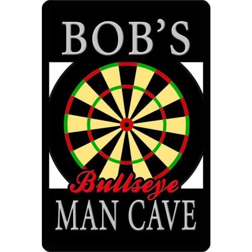 Personalized Darts Mancave Sign Your Name Darts Game Room Quality Aluminum Metal Signs 12" x 18"