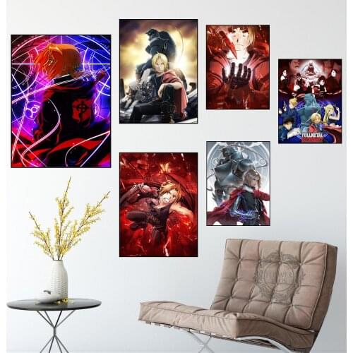 Poster Fullmetal Alchemist Anime Edward Alphonse Posters and Prints Canvas Painting Wall Art Picture for Living Room Home Decor