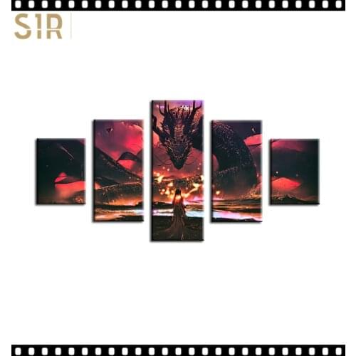 Anime Movie Posters Wall Art 5 Pieces Canvas Painting Poster Pictures Home Decor Living Room HD Printed Poster Wall Painting