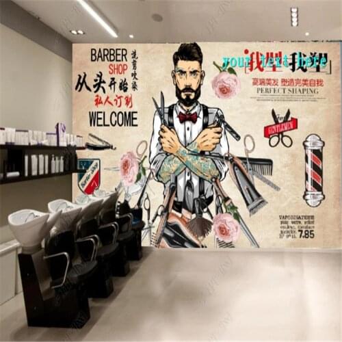 Custom Nostalgic Wallpapers Industrial Decor I Walk I Plastic Hair Salon Background Wall Papers Murals Picture Papel De Parede