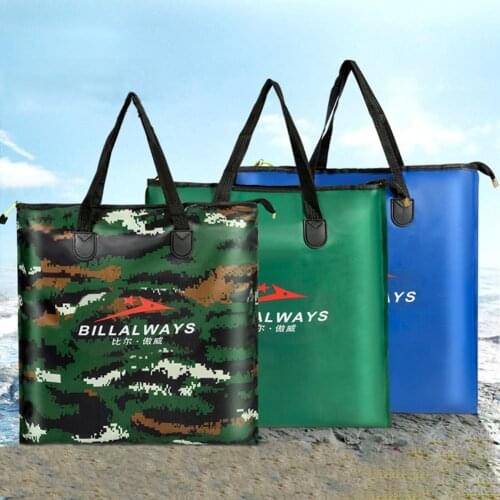 Portable Camouflage Fishing Bag Foldable Oxford Cloth Large Capacity Fishing Water Tank Outdoor Camping Storage Bag