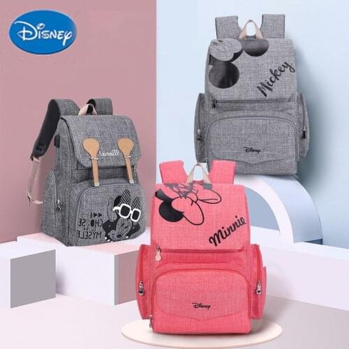 Disney Cartoon Maternity Backpack Diaper Bag Waterproof Baby Bag Organizer Nappy Maternity Bag For Stroller Mom Travel Free Hook