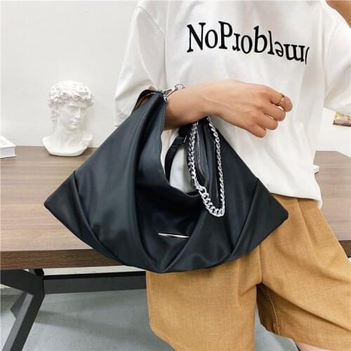 Shopping Bag Satchels Casual Nylon Tote Bag for Women Large Capacity Shoulder Bag Metal Chain Handbag Designer Crossbody Bags