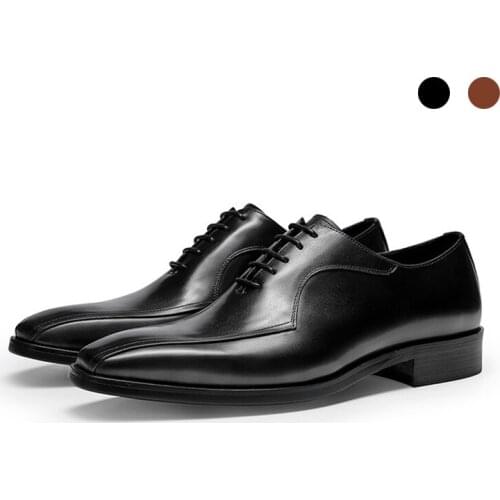 Oxford Bridegroom Dress Formal Office Best Men Shoes Black Original Casual Business Designer Shoes Genuine Leather