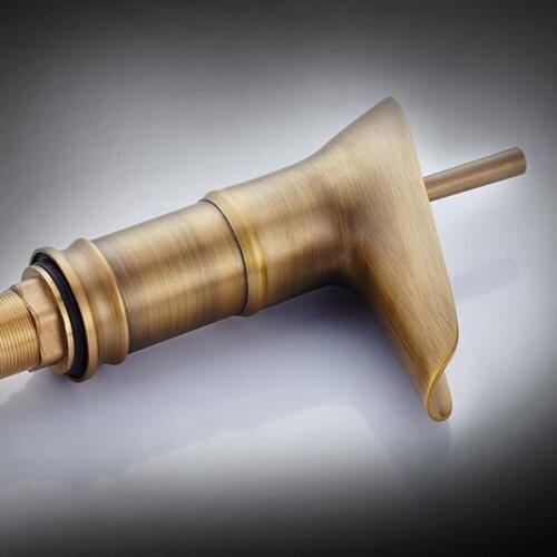 Vidric Bathroom Sink Faucet Waterfall Hot and Cold Crane Water Tap Bathroom Sink Faucet Antique Bronze Faucet Antique Bronze FC