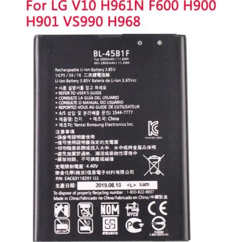 High Quality Mobile Cell Phone Original BL-45B1F Battery For LG V10 H961N F600 H900 H901 VS990 H968 BL45B1F 3000mAh