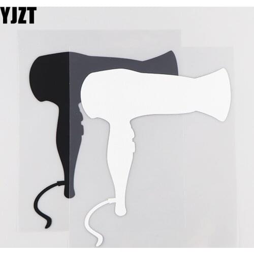 YJZT 11.8×14CM Hair Dryer Car Personality Sticker Fashion Decoration Vinyl Decal Black/Silver 20D-0149
