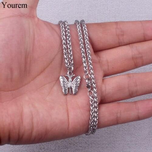 Yourem New Trendy Stainless Steel Butterfly Necklace For women Jewelry Gifts di215