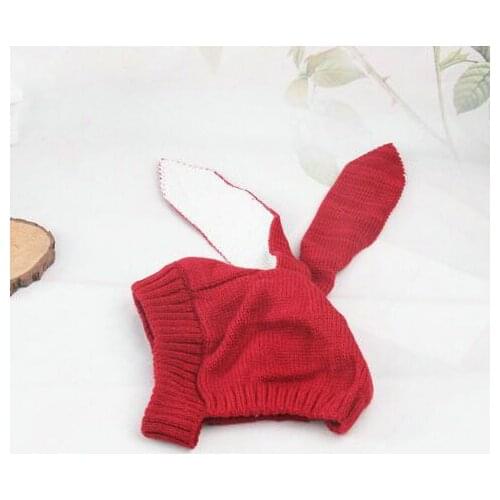 Baby hat spring and autumn winter 0-1 Korean version of the handmade cartoon long ear rabbit earmuffs hat boys and girls hat