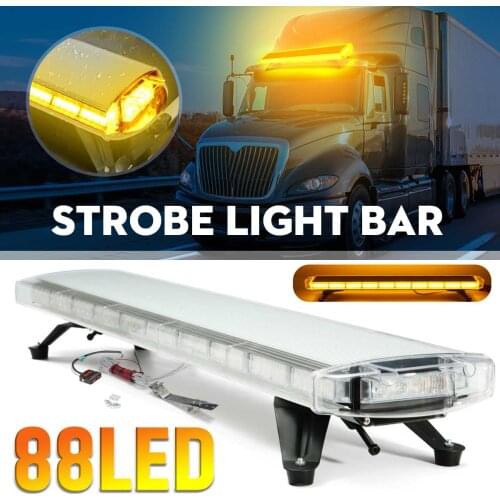 12V 88LED LED Car Emergency Amber Auto Car Emergency Warning Flashing Lamp 15 Flash Mode Singal Lamps Offroad Work Lights