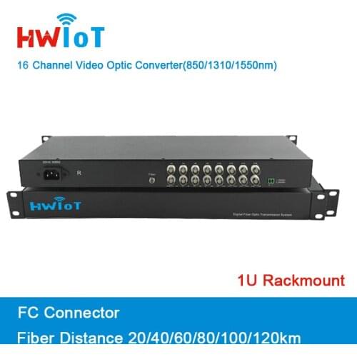 16 Channel Fiber Optic Video Converter for HD-TVI/CVI/AHD Camera with or without RS485 Including Transmitter and Receiver 2
