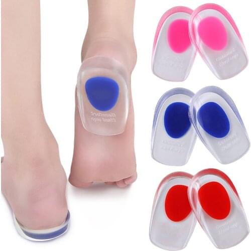 25pairs Wholesale Invisible Comfort Gel Heel Cup Transparent Shoe Pad Insole Foot Pain Relief Soft Shock Absorption Spur Healing