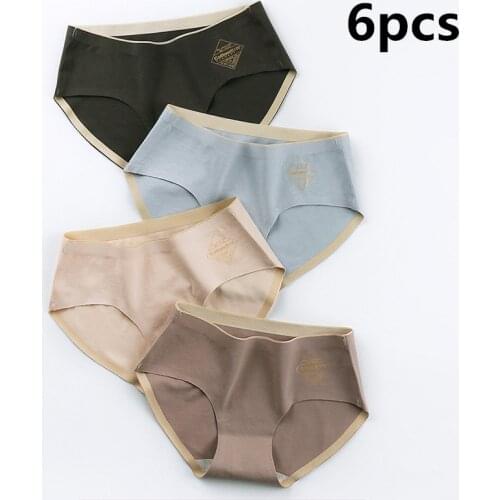 6Pcs Womens Underpants women Mid -rise no trace of underpants girls breathable hip lift comfortable briefs