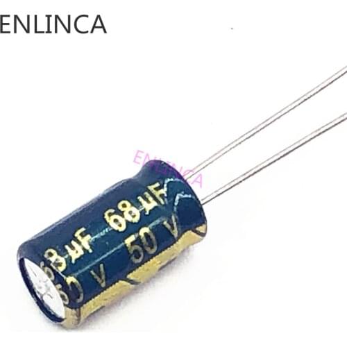 110pcs/lot T04 high frequency low impedance 50V 68UF aluminum electrolytic capacitor size 6*12 68UF 50V 20