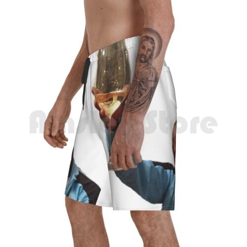Beetlejuice / Lester Green Wine Glass Beach Shorts Men Beach Pants Swim Trunks Meme Howardstern Beetlejuice