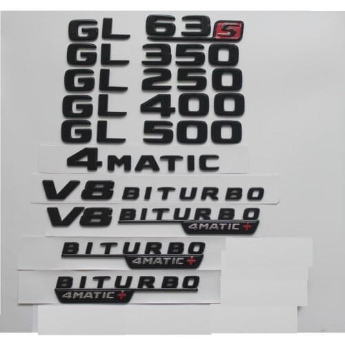 Gloss Black for Mercedes Benz X166 GL53 GL63 AMG GL250 GL280 GL300 GL350 GL400 GL450 GL500 GL550 Emblem 4MATIC Emblems Badges