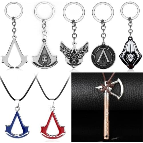 ACT Game AC Assassins Valhalla Key Chains Ezio Connor Keyring Keychain Shard Of Eden Jewelry Alloy Metal Key Chains Holder
