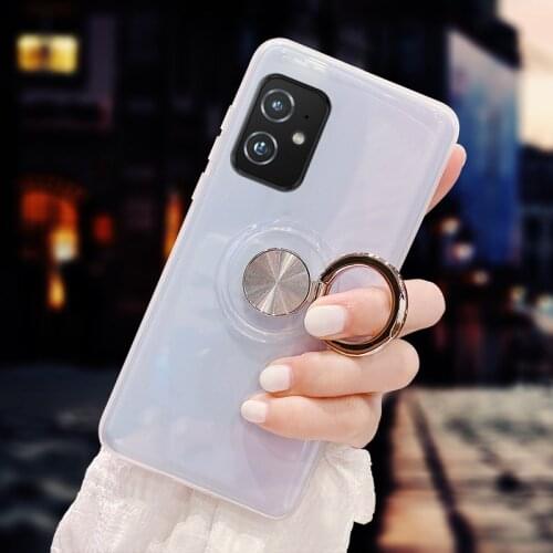 Case for Asus Zenfone 8 ZS590KS Cover Magnetic Car Finger Ring Holder Soft TPU Shockproof Case for Zenfone8 ZS590KS Coque