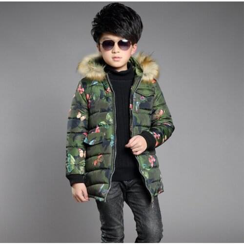 New Kids Winter Jacket Boys Thickness Hooded Fashion Childern Coats Doudoune Enfant Garcon Boys Jacket 6BBT014