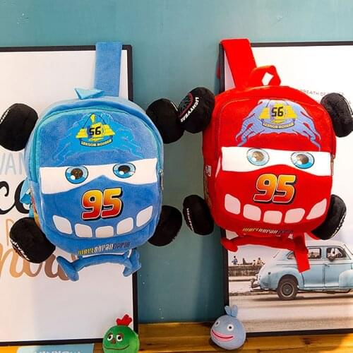 Disney Cartoon car plush toy bag preschool kindergarten children backpack boy girl small school bag