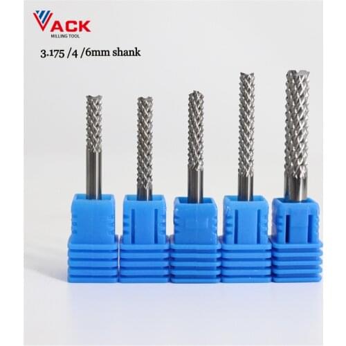 VACK 1/10pcs Corn Teeth Cutting Carbide Tungsten Endmill PCB Milling Cutter 3.175/4/6mm CNC Milling Tools For Engraving Machine