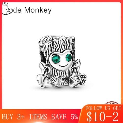 Hot Sale 100% Real Sterling Silver Cute Little Tree Beads Fit Original Bracelet For Women Making DIY Jewelry 2020 New CMS1502