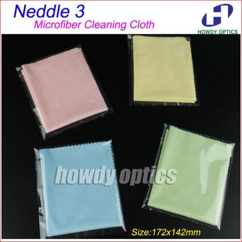 HM-4L) Neddle 3 Colorful microfiber cleaning cloth for glasses lens phone watch screen etc,17.2x14.2cm,Free Shipping