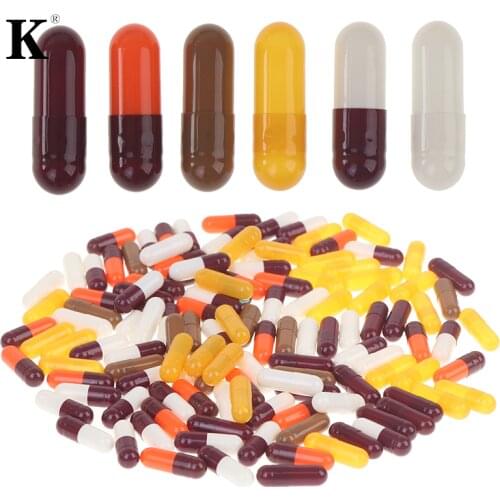 100/1000Pcs Size 0# 1# Empty Gelatin Capsule Gelatin Capsule Empty Hard Gelatin Capsule Clear Gel For Medicine Pills Storage