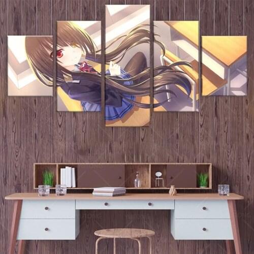 Canvas Painting Framework Wall Art Home Decor 5 Piece Animation Date A Live Kurumi Tokisaki Posters For Living Room Pictures