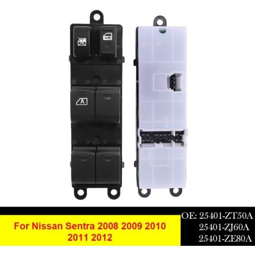Electric Power Window Master Switch Button Front Left Driver Side Window For Nissan Sentra 2008 - 2012 25401-ZP40B 25401-ZT50A