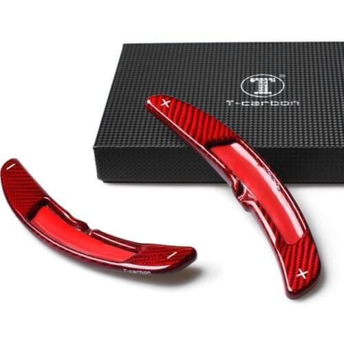 Red Carbon Car Steering Wheel Shift Paddles Shifter For 2016-2017 Porsche Macan 911 Panamera Cayenne / Cayman 718 / Carrera 991