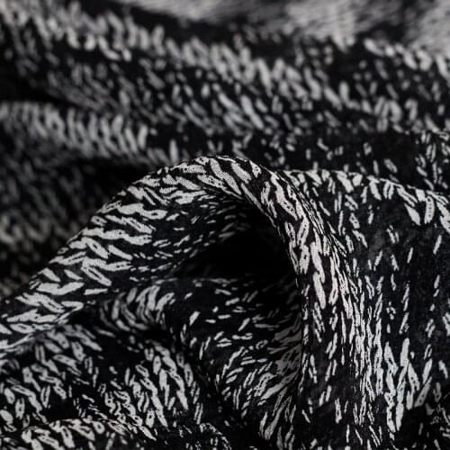 Red Raspberry 10momme Black Wheat Printed Silk Georgette 100%Silk Garment Materials Women Dress Sewing Cloth Freeshipping