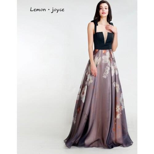 Lemon joyce Black Evening Dresses 2020 New Arrival Sexy Illusion Backless Prom Party Gowns Plus Size