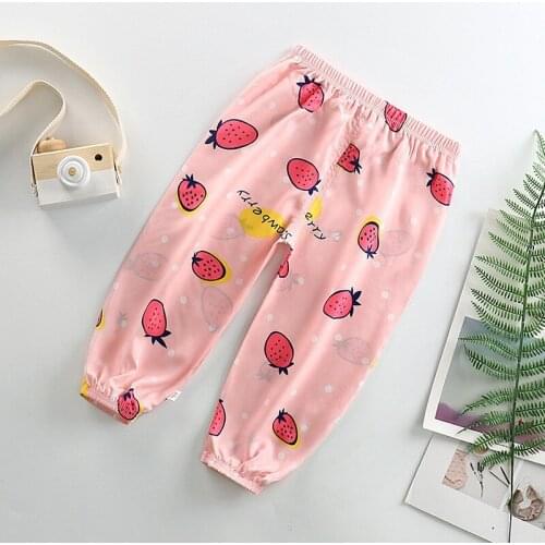 2020 summer new mens and womens pants cotton silk mosquito pants childrens beam pants cotton silk bloomers