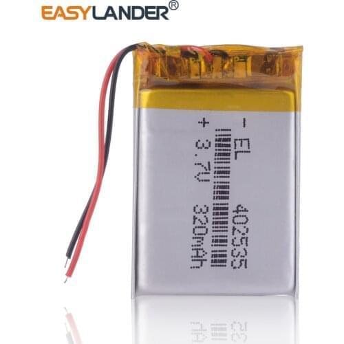 402535 3.7V 320mAh Li-Polymer Li-ion Battery For bluetooth headset Bracelet Wrist Watch pen GPS PSP MP3 MP4 small toys SA2825